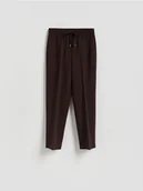 Spodnie damskie - Reserved - Spodnie z kantem - ciemnobrązowy - miniaturka - grafika 1