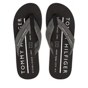 Klapki i japonki męskie - Japonki Tommy Hilfiger Hilfiger Chambray Beach Sandal FM0FM05751 Szary - miniaturka - grafika 1