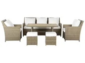 Meble ogrodowe - Zestaw Ogrodowy Z Technorattanu 5-osobowy Biały Fonti - miniaturka - grafika 1