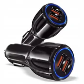 Ładowarki samochodowe - ŁADOWARKA SAMOCHODOWA STABILNE SZYBKIE ŁADOWANIE 5V 3,1A 12-24V DC 2x USB - miniaturka - grafika 1