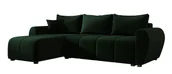 Narożniki - Ciemnozielony rozkładany narożnik L welurowy A8-N45 - miniaturka - grafika 1