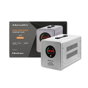 QOLTEC ZASILACZ AWARYJNY PURE SINE WAVE UPS | 500VA | 350W | STAŁA FAZA | SZARY - Zasilacze awaryjne UPS - miniaturka - grafika 6