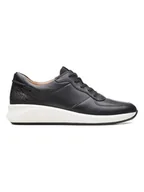 Trampki damskie - Clarks Skórzane sneakersy w kolorze czarnym - miniaturka - grafika 1