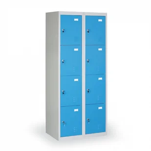 B2B Partner Szafka ubraniowa ze schowkami, 8 szafek, szaro-niebieska 2x 400361 - Szafki BHP - miniaturka - grafika 1