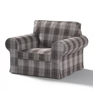 Pokrowce na meble - Dekoria Pokrowiec na fotel Ektorp krata szaro-grafitowa 103 x 82 x 73 cm Edinburgh 612-115-75 - miniaturka - grafika 1