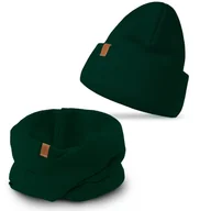Czapki damskie - Nandy Damski Komplet Zimowy Czapka Komin Kolory - Zest-Ck-20849-42-Bu-Ziel - miniaturka - grafika 1