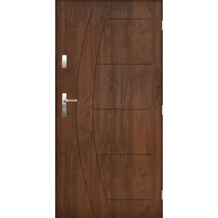 PANTOR Drzwi stalowe zewnętrzne wejściowe Hawr orzechowe 80 prawe - Drzwi zewnętrzne - miniaturka - grafika 1