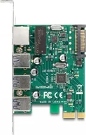 Kontrolery - Kontroler Delock DeLOCK PCI Express x1 card to 3 x USB 5 Gbps Type-A socket + 1 x Gigabit LAN, Controller - miniaturka - grafika 1