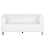 Sofy i kanapy - Beliani Sofa trzyosobowa skóra ekologiczna biała FLORO - miniaturka - grafika 1