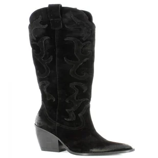 Czarne kozaki na obcasie CARINII - Carinii - Kozaki damskie - miniaturka - grafika 1