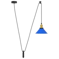 Lampy ogrodowe - vidaXL Lampa wisząca z regulacją wysokości E27 połysk ciemnoniebieski - miniaturka - grafika 1