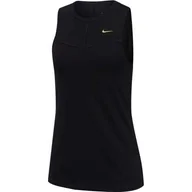 Koszulki i topy damskie - Nike damski zacięty tank top Black/Metallic Gold/Metallic Gold M - miniaturka - grafika 1
