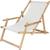 Leżaki ogrodowe - Springos Leżak ogrodowy składany impregnowany z podłokietnikami jasny szary UNIWERSALNY - miniaturka - grafika 1
