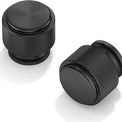 Zawiasy, okucia i inne akcesoria - Zestaw 10 matowych czarnych gałek meblowych, gałek do szuflad z gwintem, gałek do szafek 25 mm, gałek kuchennych - miniaturka - grafika 1