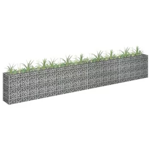 vidaXL Donica gabionowa z galwanizowanej stali, 360x30x60 cm - Donice - miniaturka - grafika 1