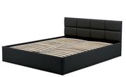 Łóżka - Łóżko tapicerowane Monos 140x200 z pojemnikiem, Czarny - miniaturka - grafika 1