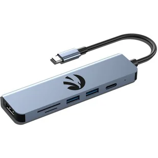 Hub HAWK HW-HUB601 6w1 USB Typu C, Pasywny HUB601 - Huby USB - miniaturka - grafika 1