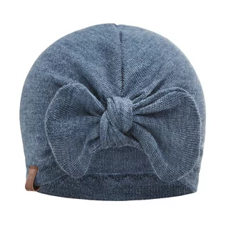 Czapeczki dla niemowląt - Turban merino - jeans 0-3 miesiące - grafika 1