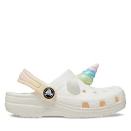 Buty dla dziewczynek - Klapki Crocs Classic Iam Rainbow Unicorn Clog T 209701 Biały - miniaturka - grafika 1