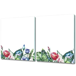 Deska Do Krojenia ze Szkła Hartowanego - 2x 40x52 cm - Kwiaty białe tło - Deski do krojenia Deska Do Krojenia ze Szkła Hartowanego - 2x 40x52 cm - Kwiaty białe tło - Deski do krojenia - miniaturka - grafika 1