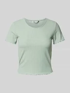 Koszulki i topy damskie - T-shirt o kroju regular fit z dodatkiem wiskozy - miniaturka - grafika 1