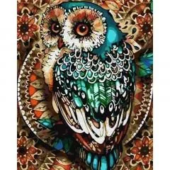 Malowanie po numerach - Sowa ornament 40x50cm - Malowanie po numerach - miniaturka - grafika 1