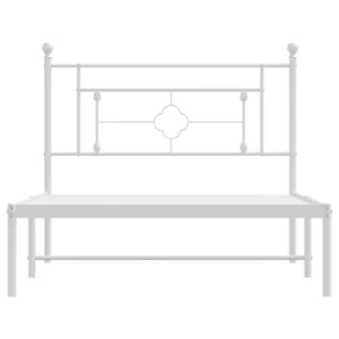Metalowa rama łóżka z wezgłowiem, biała, 107x203 cm Lumarko! - Łóżka - miniaturka - grafika 6