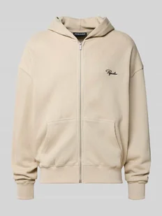 Bluza rozpinana o kroju oversized z kapturem i wyhaftowanym logo - Bluzy męskie - miniaturka - grafika 1