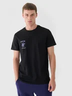 Koszulki sportowe męskie - Męski t-shirt z nadrukiem 4F 4FRAW24TTSHM2603 - czarny - miniaturka - grafika 1
