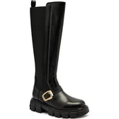 Kozaki damskie - Love Moschino Skórzane oficerki - miniaturka - grafika 1