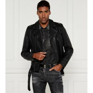 HUGO Skórzana kurtka Lowis | Regular Fit - Kurtki męskie - miniaturka - grafika 1