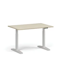 Stół z regulacją wysokości, elektryczny, 675-1325 mm, blat 1200x800 mm, podstawa biała, czereśnia - Stoły i stoliki do biura - miniaturka - grafika 5