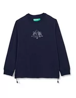 Koszulki męskie - United Colors of Benetton Męski T-shirt G/C M/L 3hvtu1036 sweter z kapturem, granatowy, 252, XXL - miniaturka - grafika 1