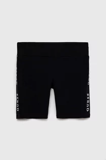 Spodnie i spodenki dla dziewczynek - Guess szorty dziecięce kolor czarny z aplikacją - grafika 1