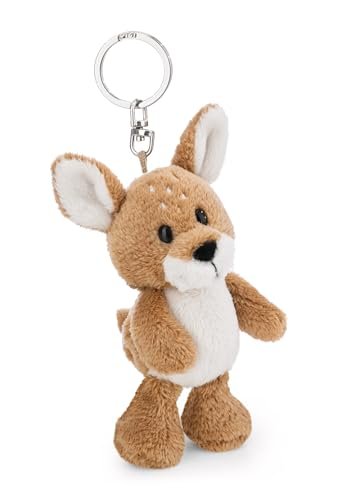 NICI 62261 Brelok do kluczy, jeleń René, wierny pluszowy towarzysz przy plecaku lub torbie, zawieszka, wisiorek dla małych i dużych, 10 cm, brązowy