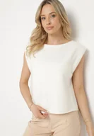 Kamizelki damskie - Biała Kamizelka w Klasycznym Stylu z Wełną Felzeki - miniaturka - grafika 1