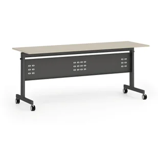 Mobilny stół PRIMO MOBI, 1800 x 600 mm, podstawa czarna, brzoza - Biurka - miniaturka - grafika 1