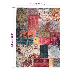 Dywan z możliwością prania, patchwork, kolorowy 150x230 cm - Dywany Dywan z możliwością prania, patchwork, kolorowy 150x230 cm - Dywany - miniaturka - grafika 6