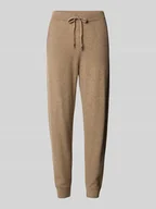 Spodnie sportowe damskie - Spodnie sportowe z kaszmiru z elastycznym pasem - miniaturka - grafika 1