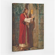 Ikony i obrazy sakralne - Jezus Pukający do Drzwi - obraz polycanvas, 70x100 - miniaturka - grafika 1