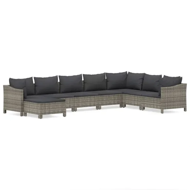 Zestaw wypoczynkowy ogrodowy rattan PE, szary, 63x63x55.5 cm