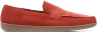 Mokasyny męskie - CLARKS Skórzane loafersy męskie Saltash Free czerwone 45 - miniaturka - grafika 1