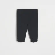 Spodnie i spodenki dla dziewczynek - Reserved - Legginsy z marszczeniem - czarny - miniaturka - grafika 1