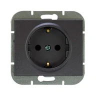 Gniazdka elektryczne - Abex Gniazdo pojedyncze z/u SCHUKO ONYX - antracyt - miniaturka - grafika 1