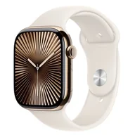 Smartwatch - Apple Watch 10 GPS + Cellular 46mm z tytanu złotym pasek sportowy M/L Beżowy - miniaturka - grafika 1