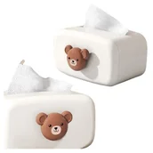 Chusteczki nawilżane - Pojemnik Pudełko Na Chusteczki Wilgotne Mokre Chustecznik Podajnik Biały - miniaturka - grafika 1