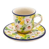 Filiżanki - FILIŻANKA do espresso 60 ml ze spodkiem - Ceramika Artystyczna Bolesławiec - miniaturka - grafika 1