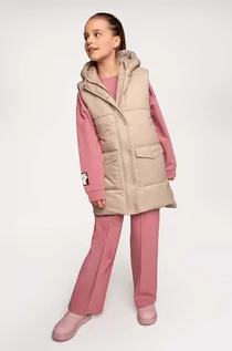 Spodnie i spodenki dla dziewczynek - Coccodrillo spodnie dresowe bawełniane dziecięce kolor różowy gładkie - grafika 1
