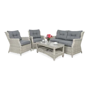 Zestaw mebli ogrodowych FOCUS GARDEN Trivento II White Grey, szary, 4-elementowy - Meble ogrodowe Zestaw mebli ogrodowych FOCUS GARDEN Trivento II White Grey, szary, 4-elementowy - Meble ogrodowe - miniaturka - grafika 1