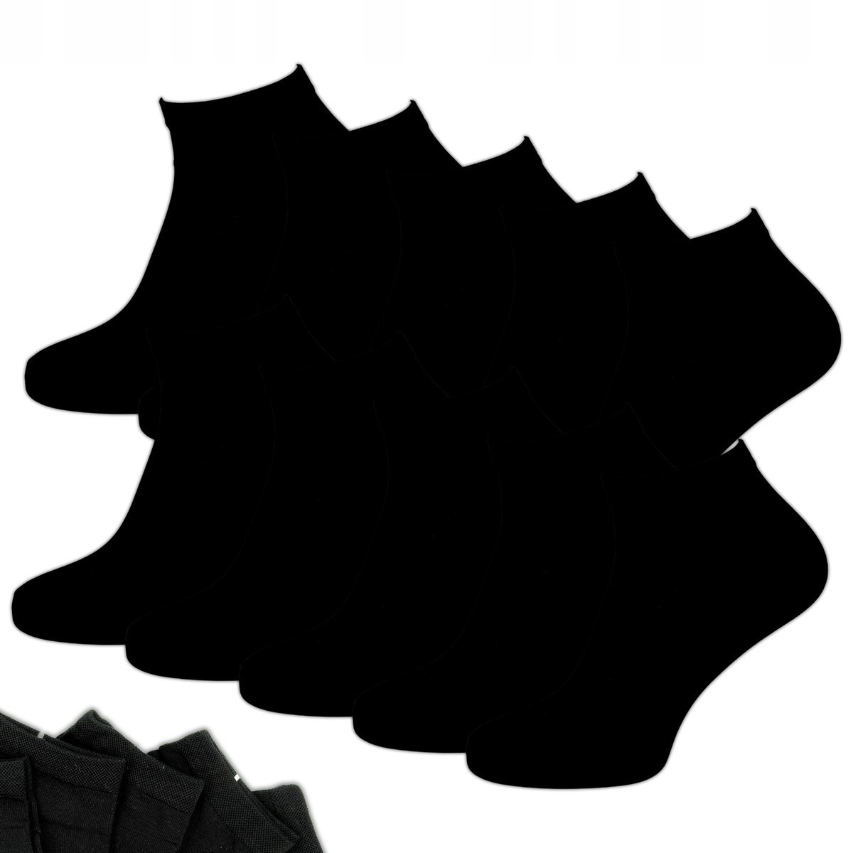 SKARPETY STOPKI MĘSKIE KRÓTKIE BAWEŁNA 85% CZARNE 10 X 40-43 STOPKI NISKIE